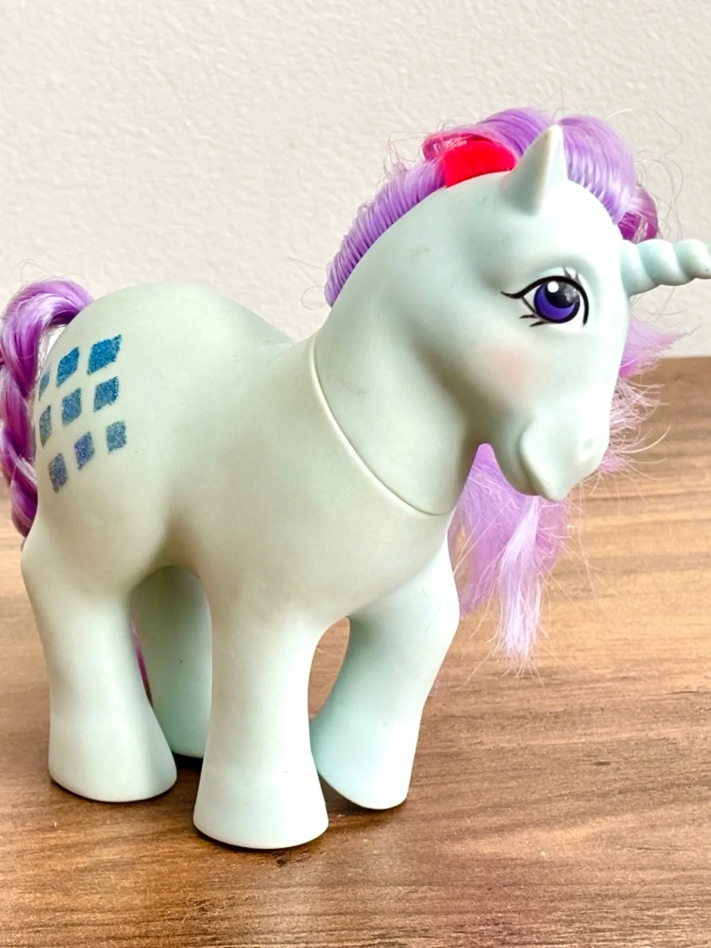 VINTAGE My Little Pony G1 Sparkler Blue Glitter Diamonds Blue Unicorn 1984 MLP